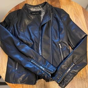 Black Rivet Faux Leather Jacket